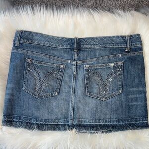 Celebrity pink Embellished Blue Denim Mini Skirt
